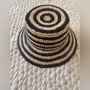 J.Crew Raffia bucket hat in stripe